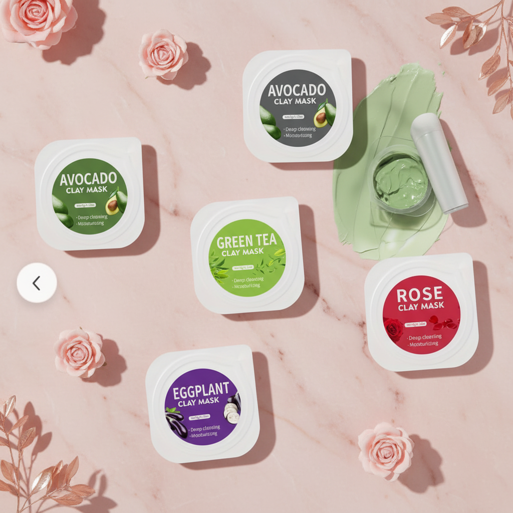 Clay Mask Flat-lay - Pink Marble