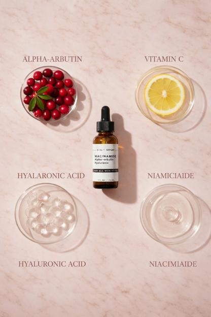 Niacinamide 3-in-1 Serum Ingredients Flat Lay
